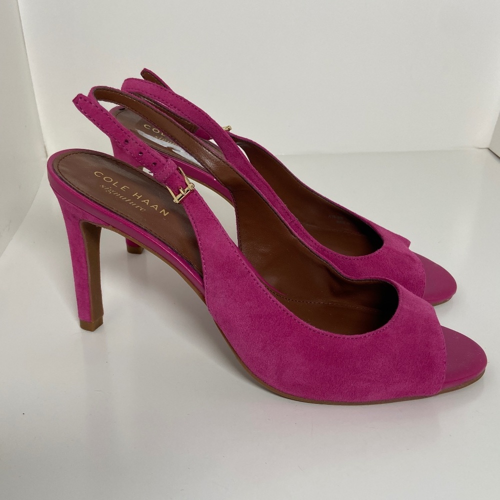 Cole Haan Hot Pink Slingback High Heel Sandal Size 7.5